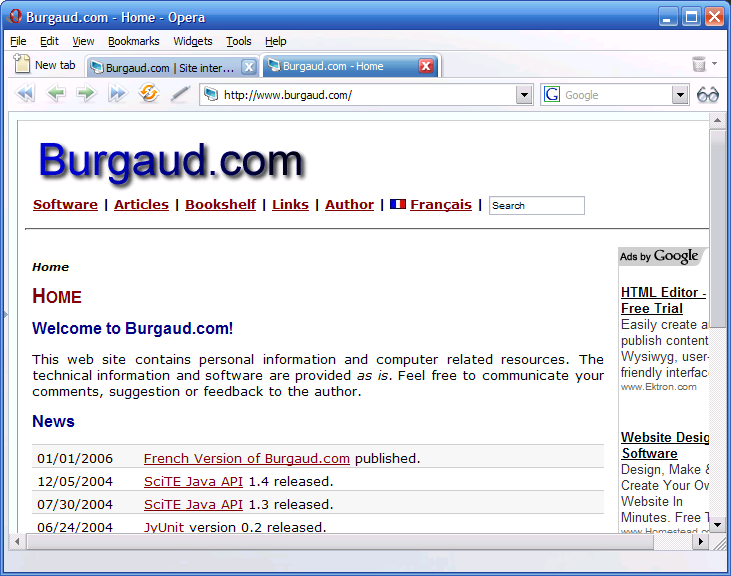 Burgaud.com 5.0 (HTML generated with StaticWiki)