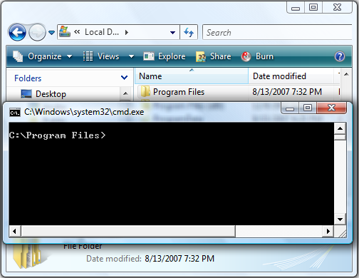 Elevation Vista Command Prompt