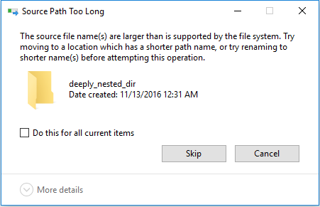 Source Path is too long